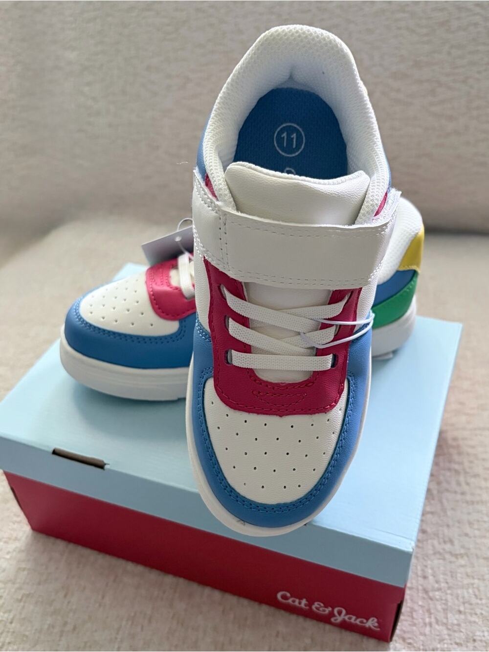 Cat & Jack Jaid Hook and Loop Closure Court Sneakers  Size 11 NIB